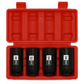 1/2 Drive Deep Spindle Axle Nut Impact Socket Set 30-36mm, 4 Piece