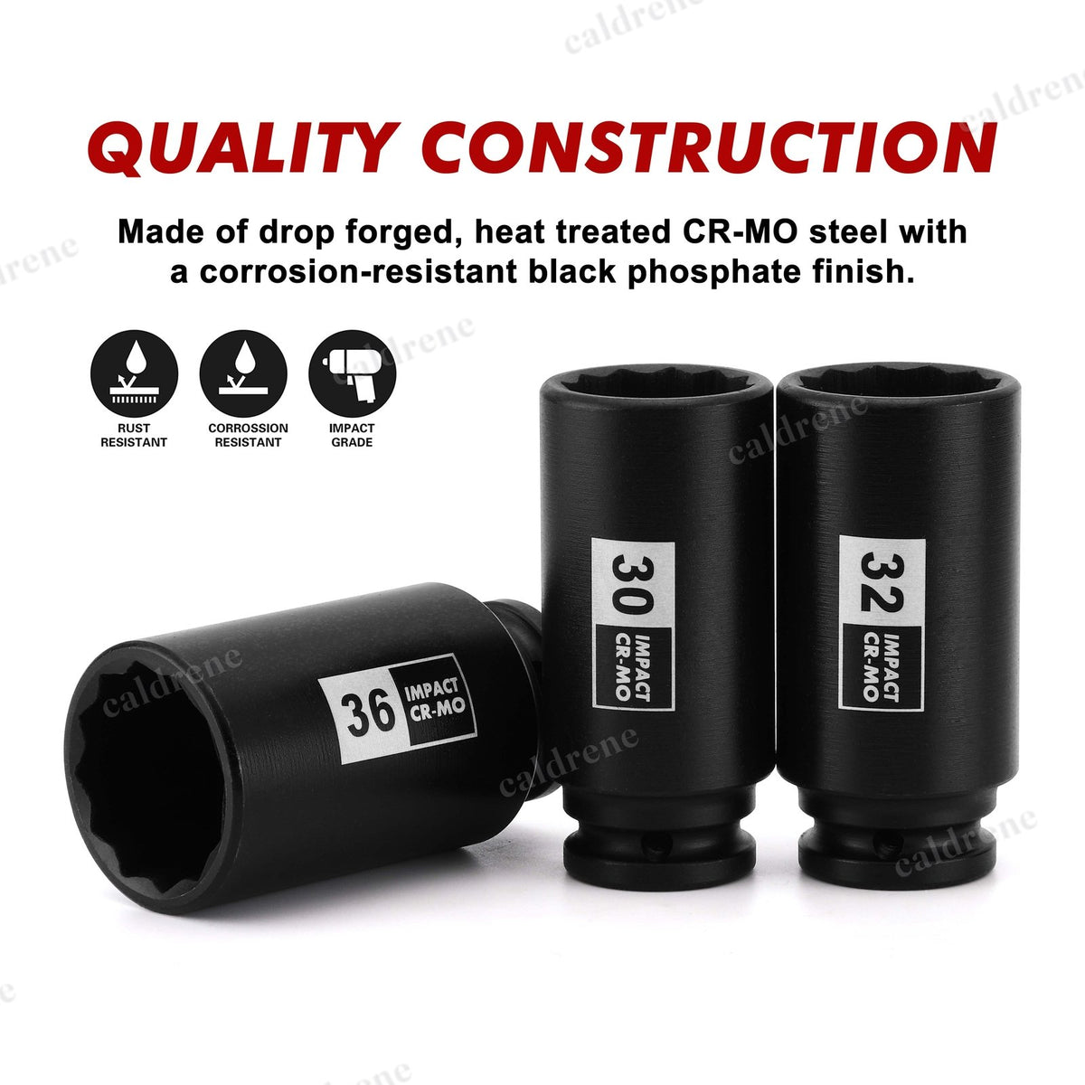 1/2 Drive Deep Spindle Axle Nut Impact Socket Set 30-36mm, 4 Piece – view 5
