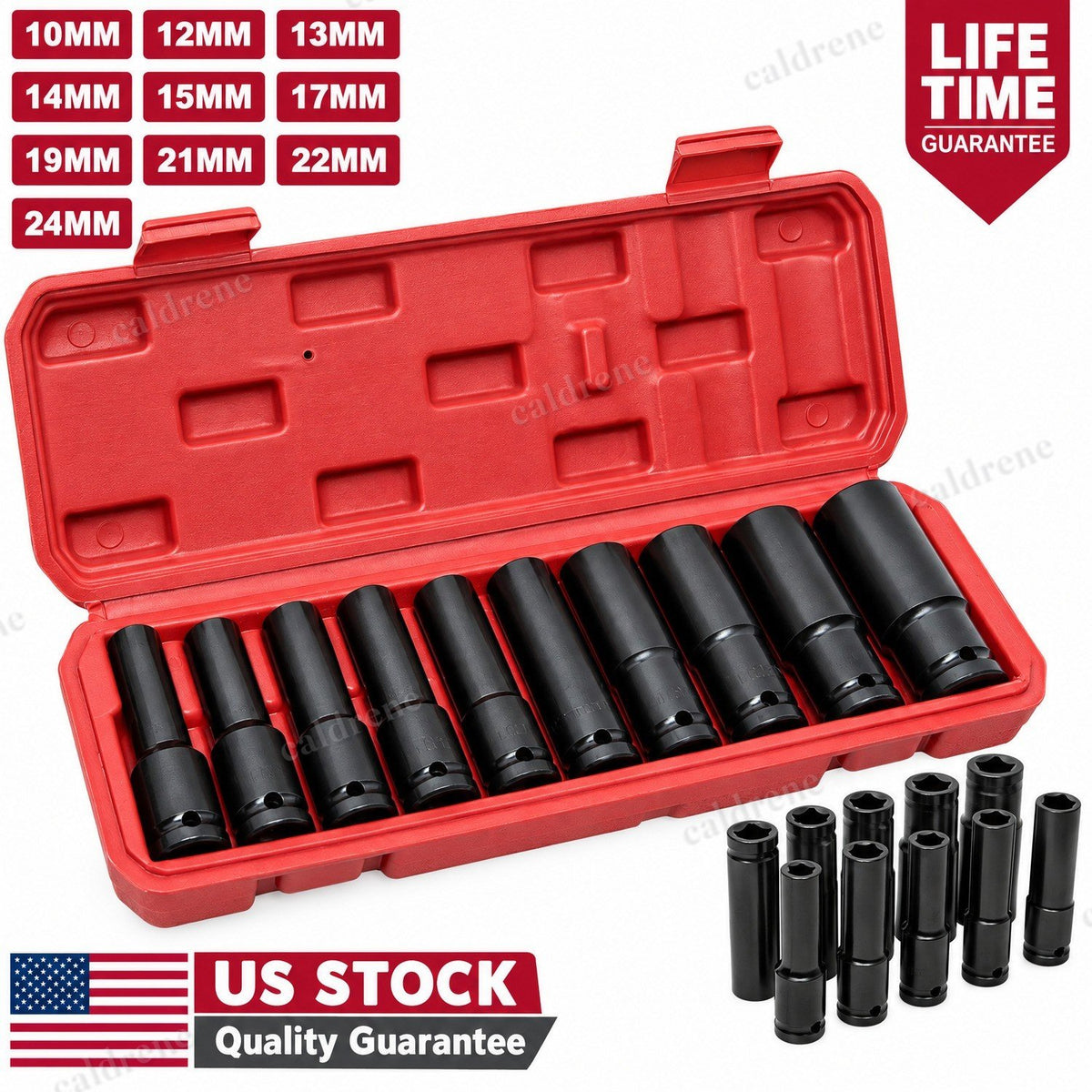1/2 Inch Drive Deep Impact Socket Set, 10 Pieces – view 2