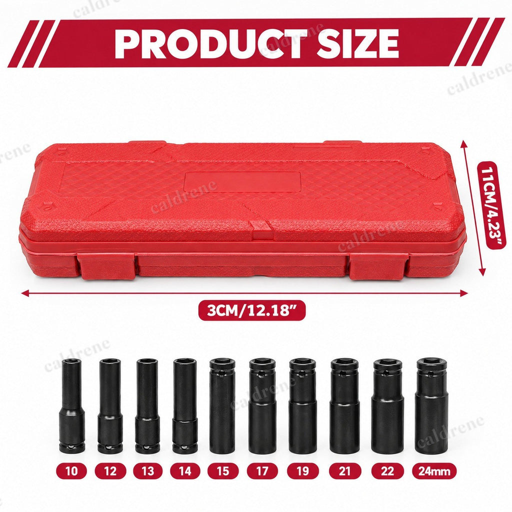 1/2 Inch Drive Deep Impact Socket Set, 10 Pieces – view 4