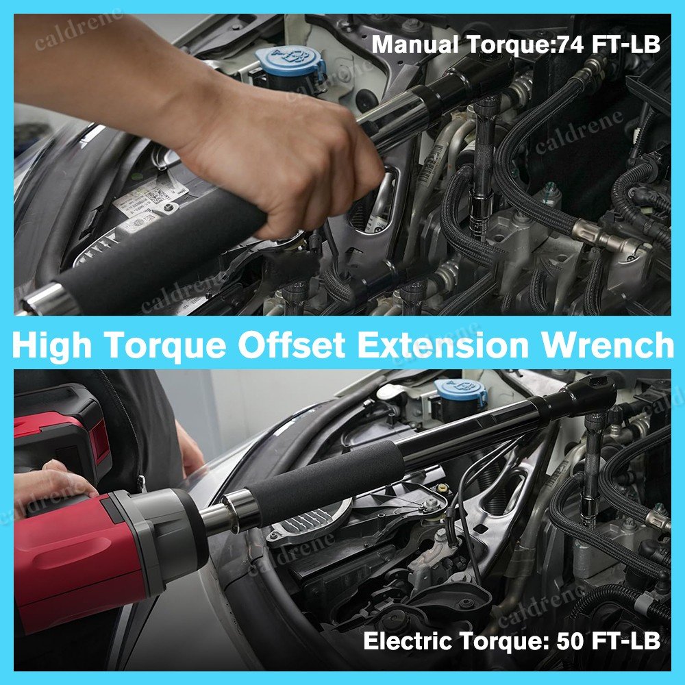 1/2 Inch Drive Offset Extension Wrench with 4 Adapters – view 6