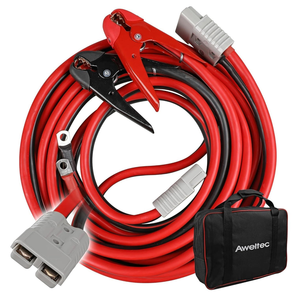 1 Gauge 30 Ft Heavy Duty Jumper Cables, 800A, with Bag