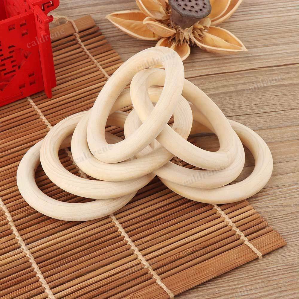 10/20x Baby Newborn Natural Round Wood Teething Ring Wooden Teether Toy DIY Gift – view 2