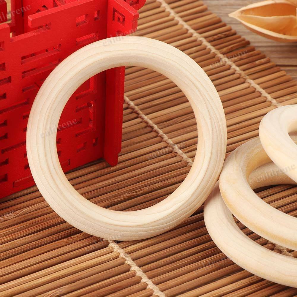 10/20x Baby Newborn Natural Round Wood Teething Ring Wooden Teether Toy DIY Gift – view 3