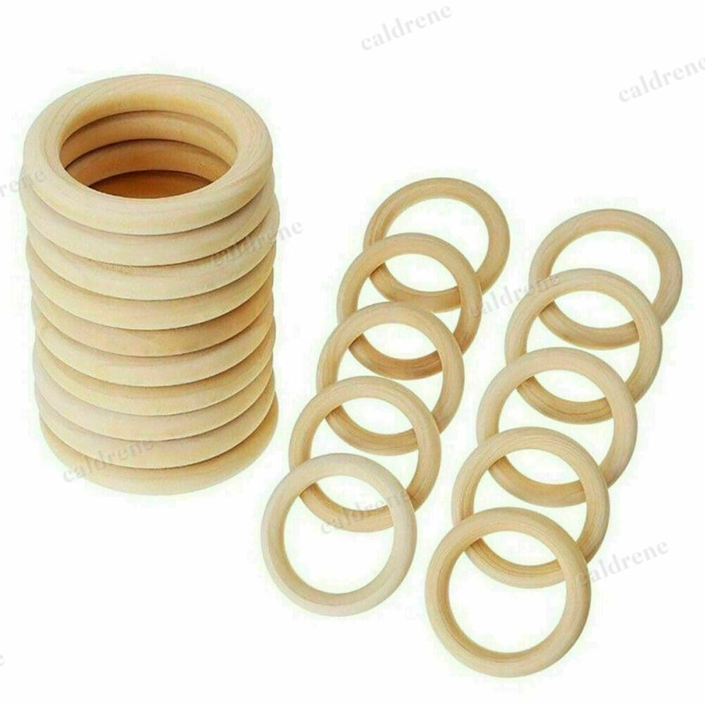 10/20x Baby Newborn Natural Round Wood Teething Ring Wooden Teether Toy DIY Gift – view 5