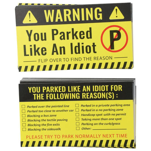 100 Bad Parking Cards with Humorous Violation Reasons – Caldrene