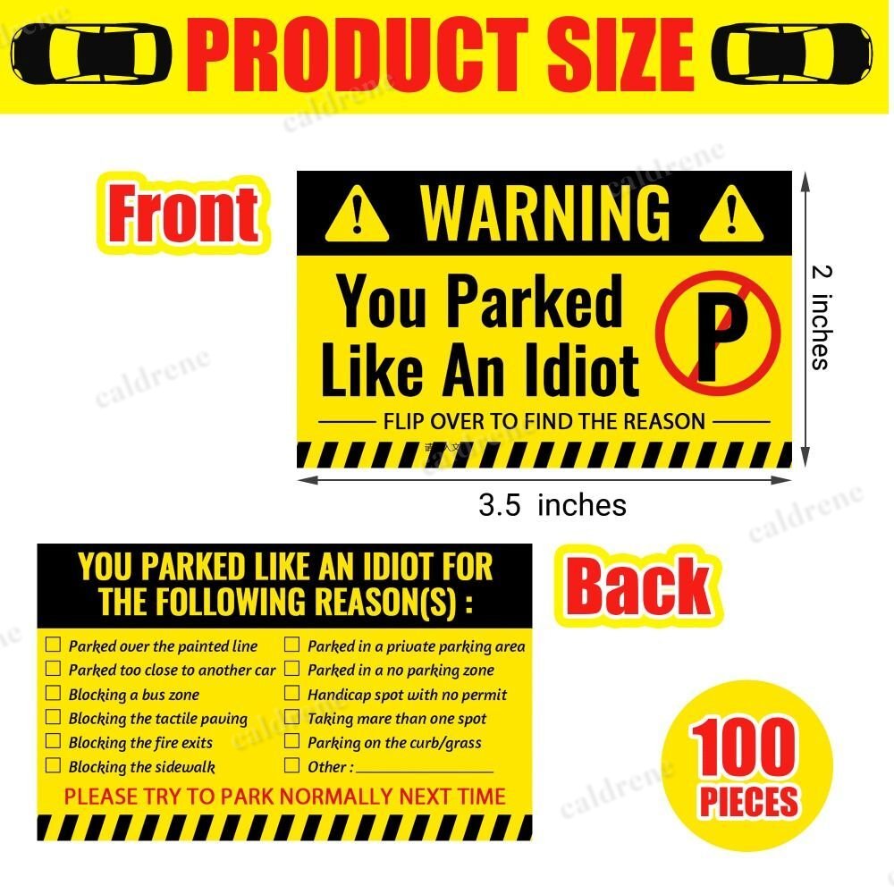 100 Bad Parking Cards with Humorous Violation Reasons – view 2