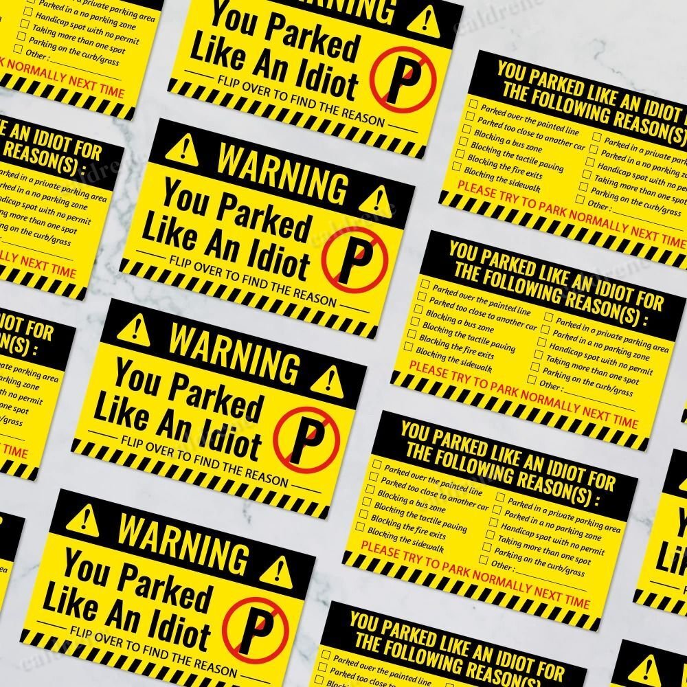 100 Bad Parking Cards with Humorous Violation Reasons – view 6