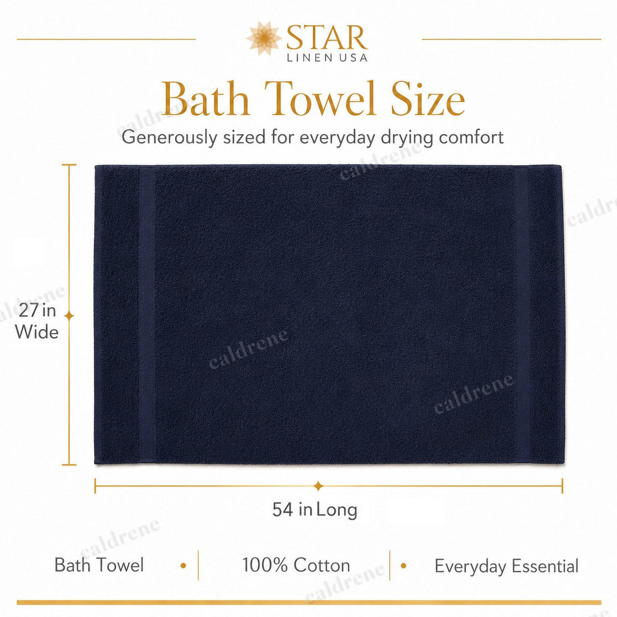 100% Cotton Bath Towels 27x54, 430 GSM – view 3