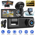 1080P Dual Lens Dash Cam Front Rear Inside Recorder G-Sensor