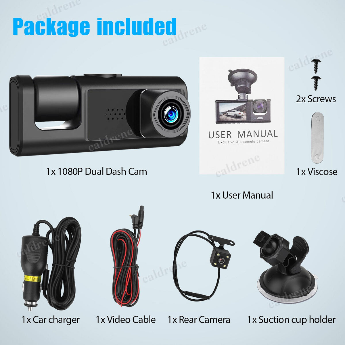 1080P Dual Lens Dash Cam Front Rear Inside Recorder G-Sensor – view 10