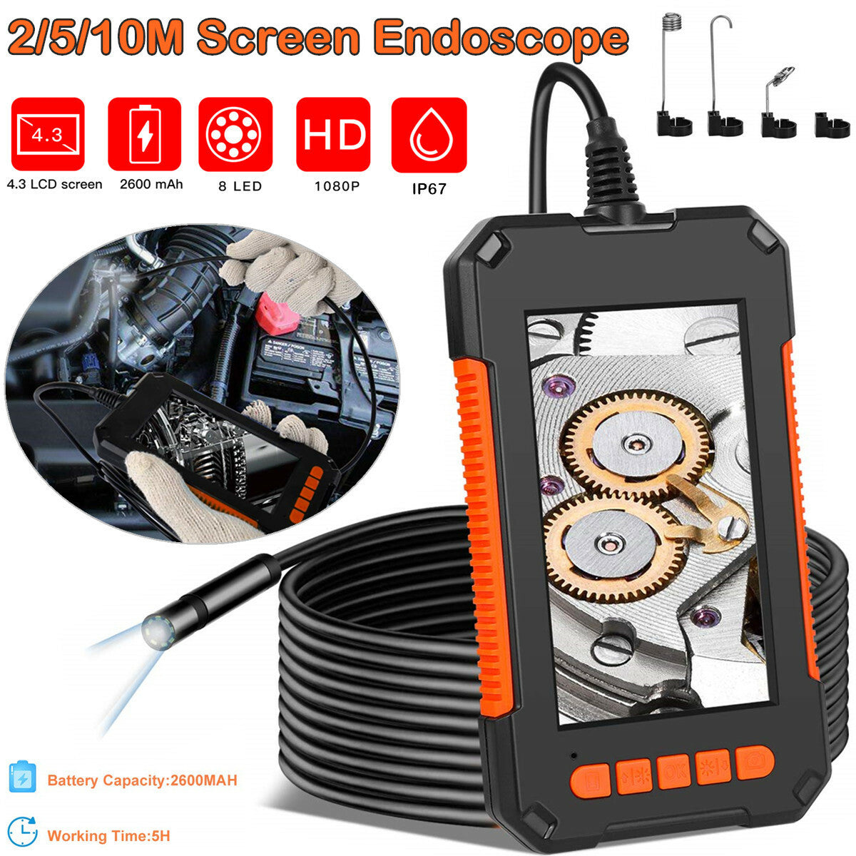 1080P Inspection Camera with 4.3 Inch Screen – Caldrene