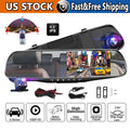1080P Rearview Mirror Dual Dash Cam Front and Rear