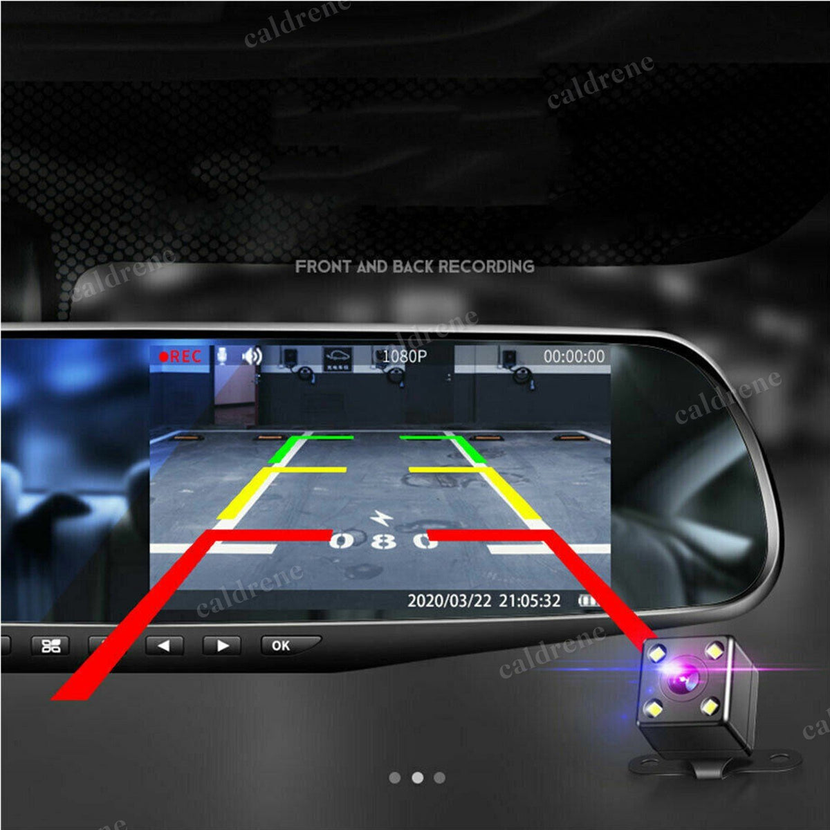 1080P Rearview Mirror Dual Dash Cam Front and Rear – view 4