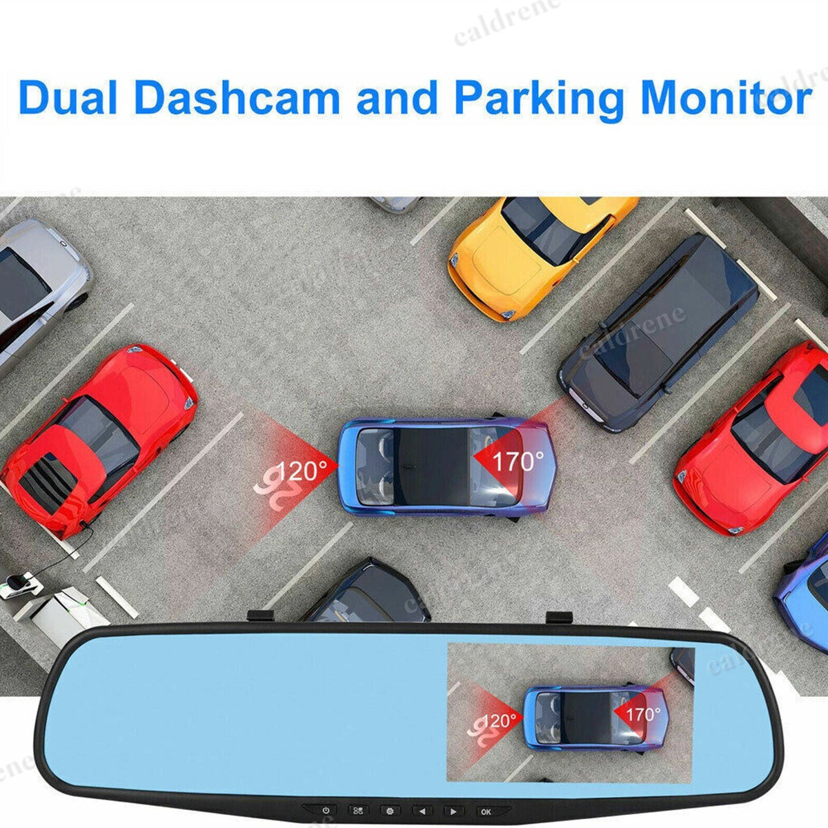 1080P Rearview Mirror Dual Dash Cam Front and Rear – view 6