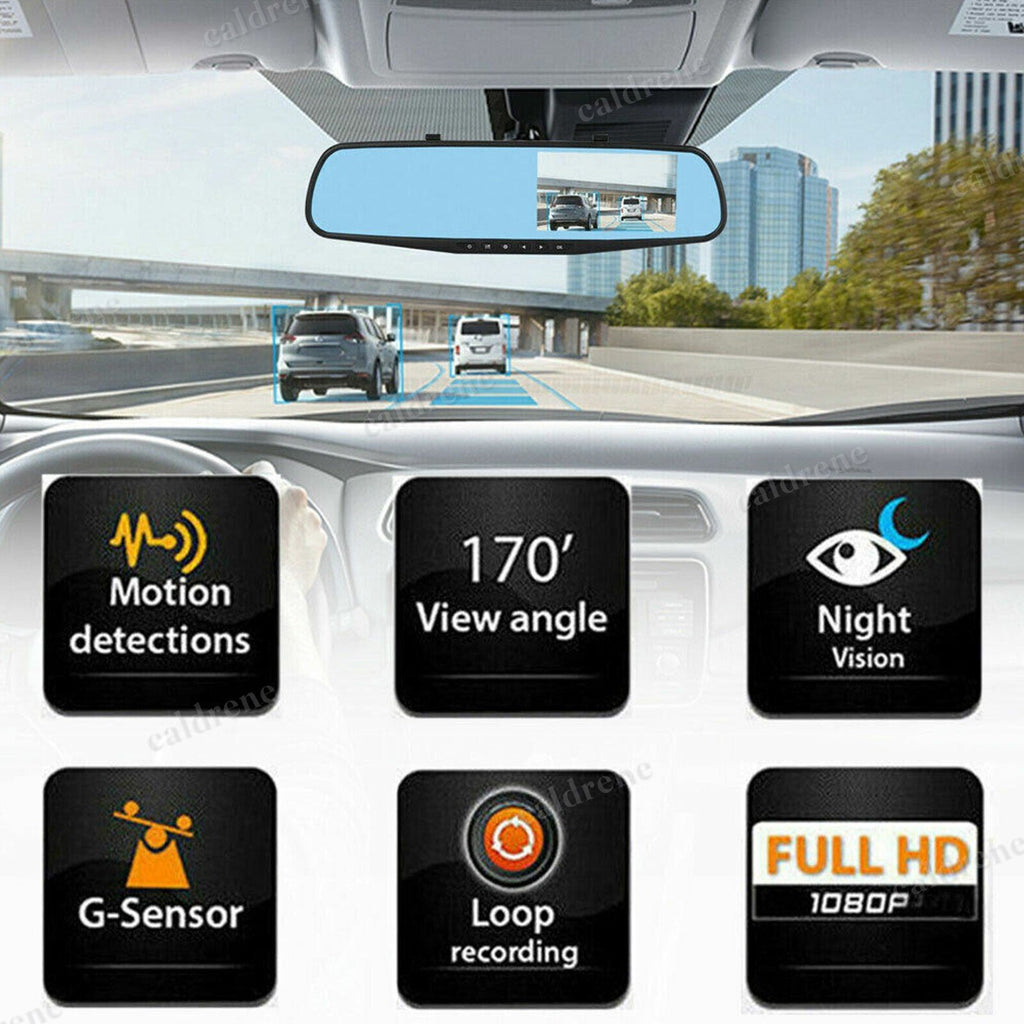 1080P Rearview Mirror Dual Dash Cam Front and Rear – view 9