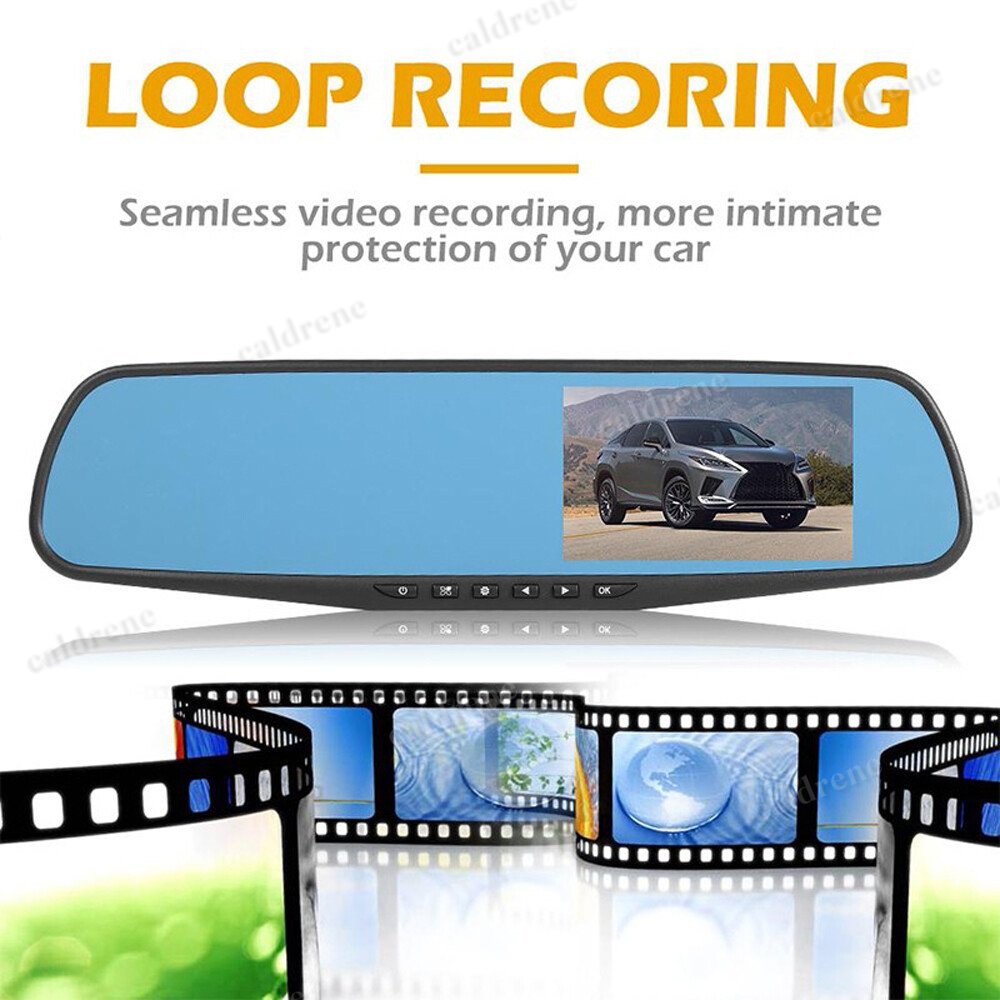 1080P Rearview Mirror Dual Dash Cam Front Rear Recorder – view 3