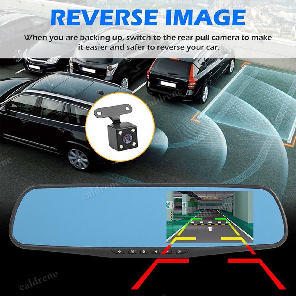 1080P Rearview Mirror Dual Dash Cam Front Rear Recorder – view 7