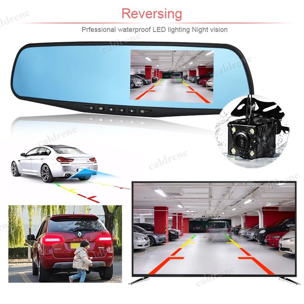 1080P Rearview Mirror Dual Dash Cam Front Rear Recorder – view 8