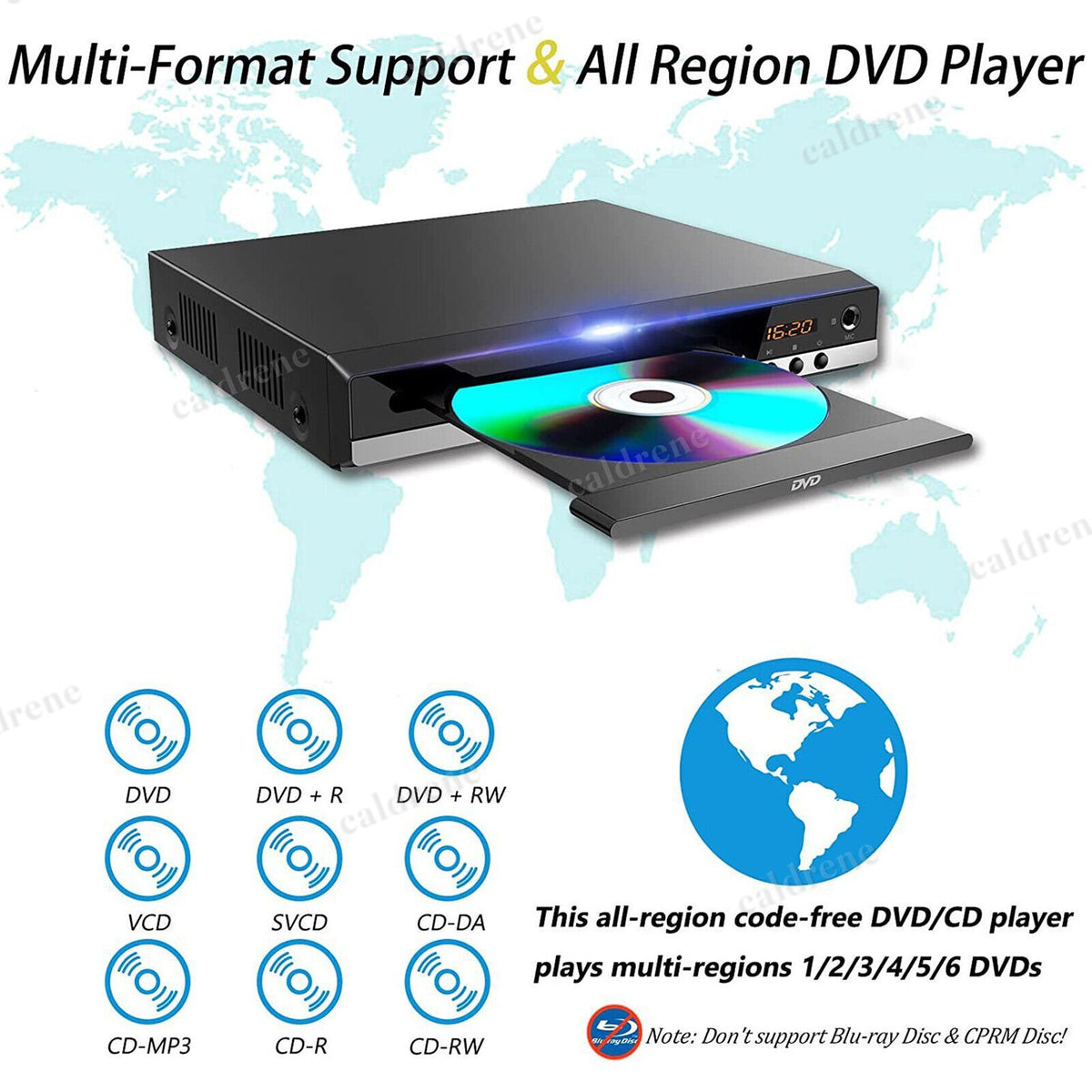 1080P Region Free DVD CD Player with HDMI, RCA and USB – view 4