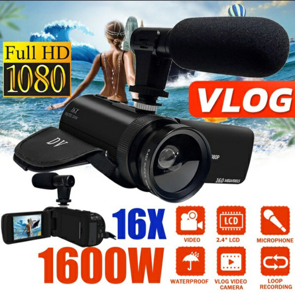 1080P Vlogging Camcorder with Microphone