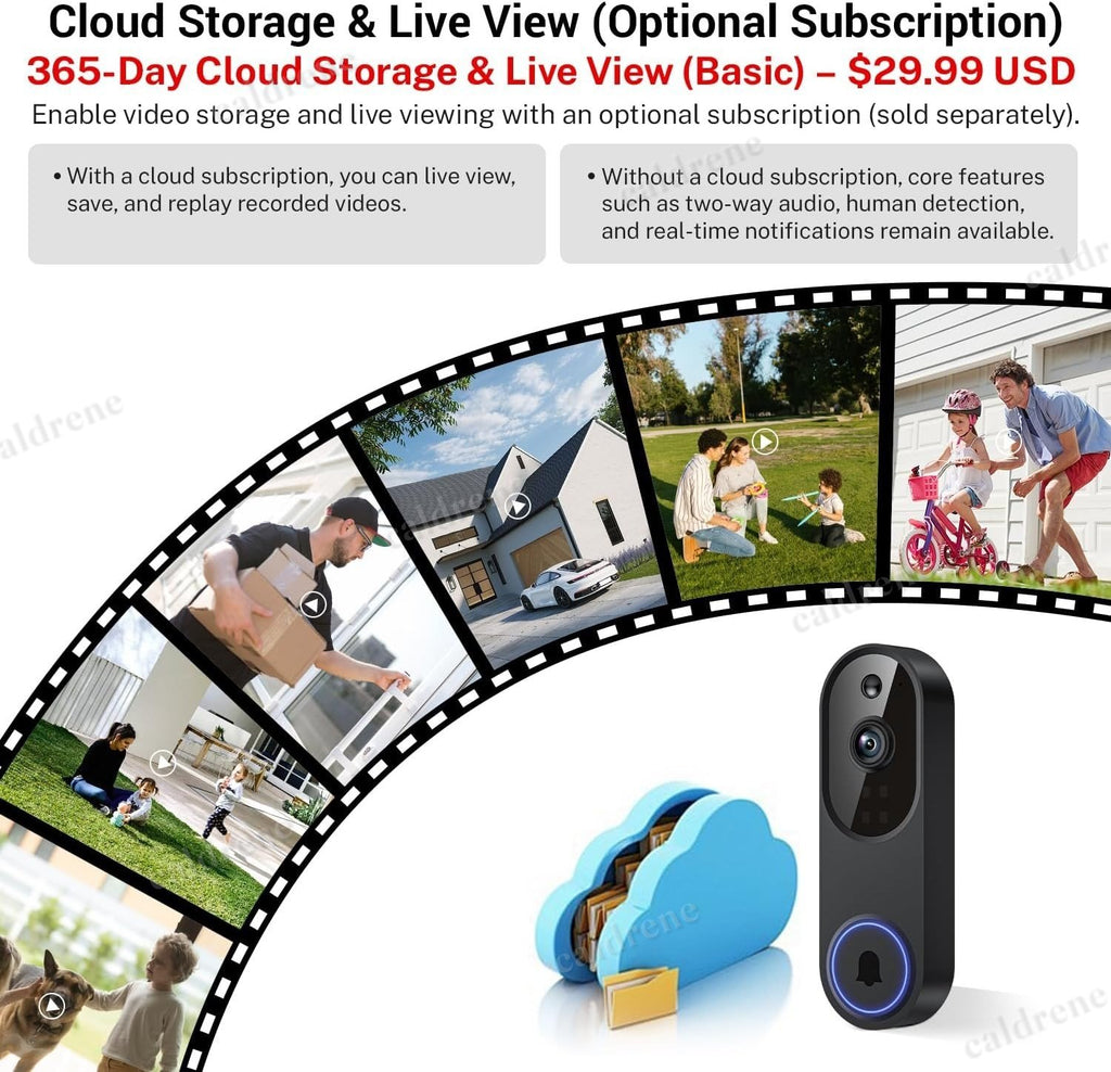 1080P WiFi Video Doorbell Camera with Chime – view 7