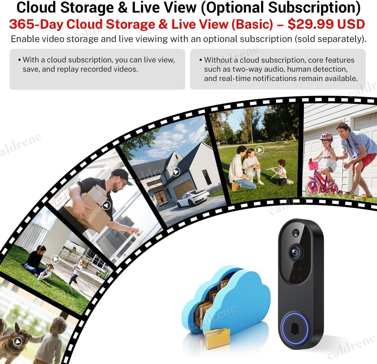 1080P WiFi Video Doorbell Camera with Chime – view 7