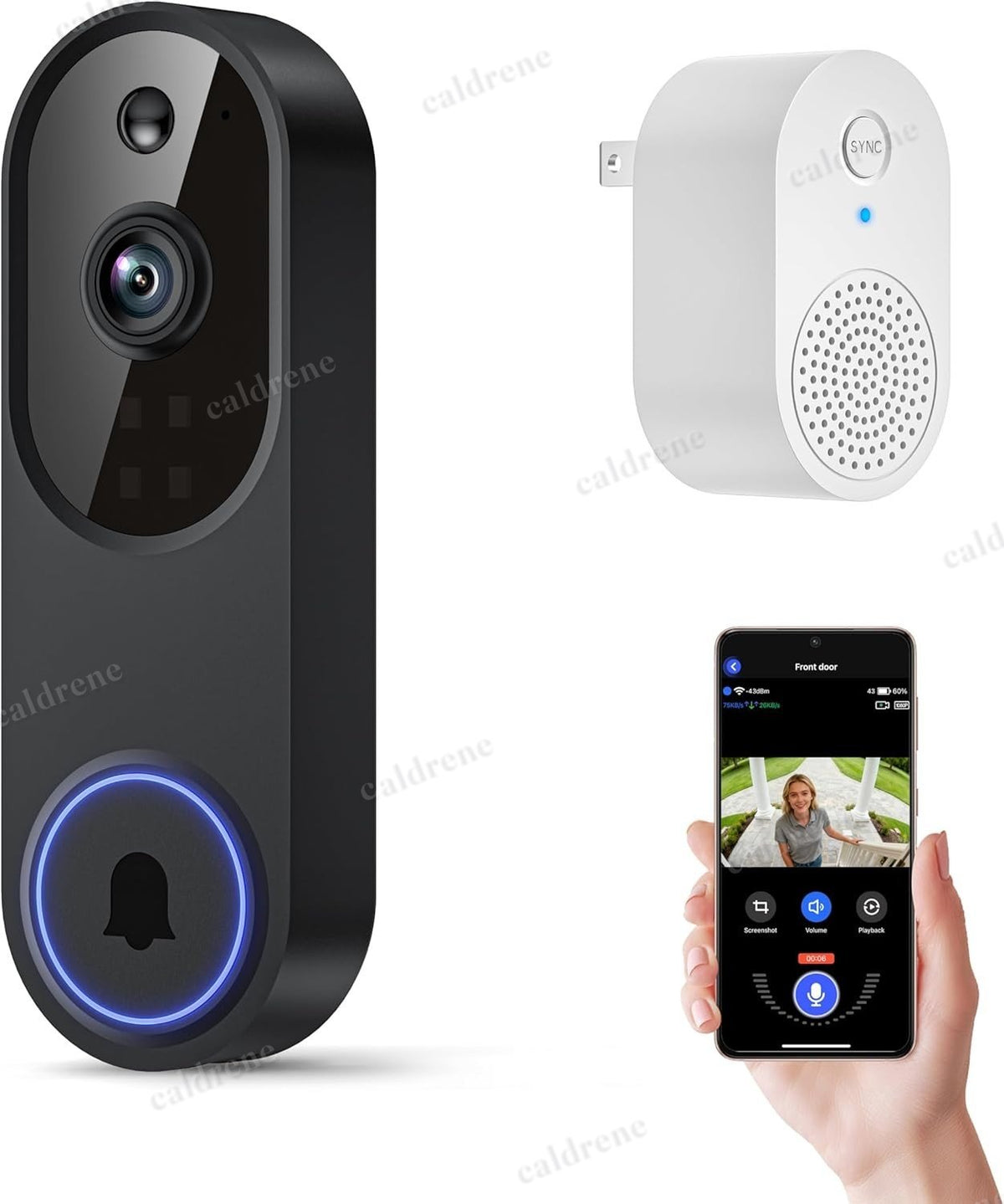 1080P WiFi Video Doorbell Camera with Chime – view 9