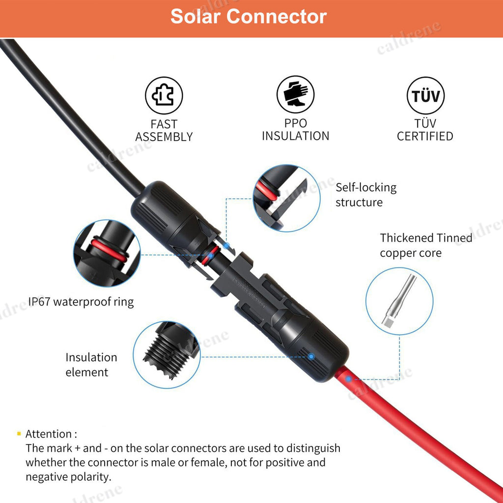 10AWG Solar Panel Extension Cable with Connectors – view 3