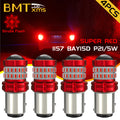 1157 7528 LED Red Flashing Strobe Brake Tail Light Bulbs, 4 Pack