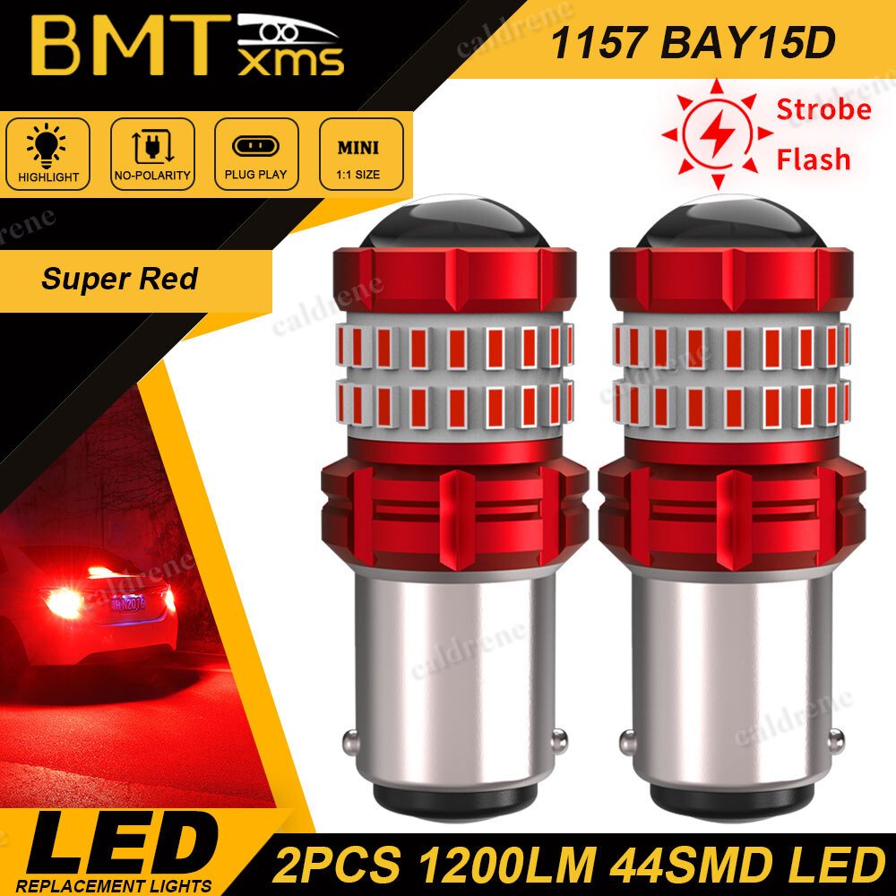1157 7528 LED Red Flashing Strobe Brake Tail Light Bulbs, 4 Pack – view 3