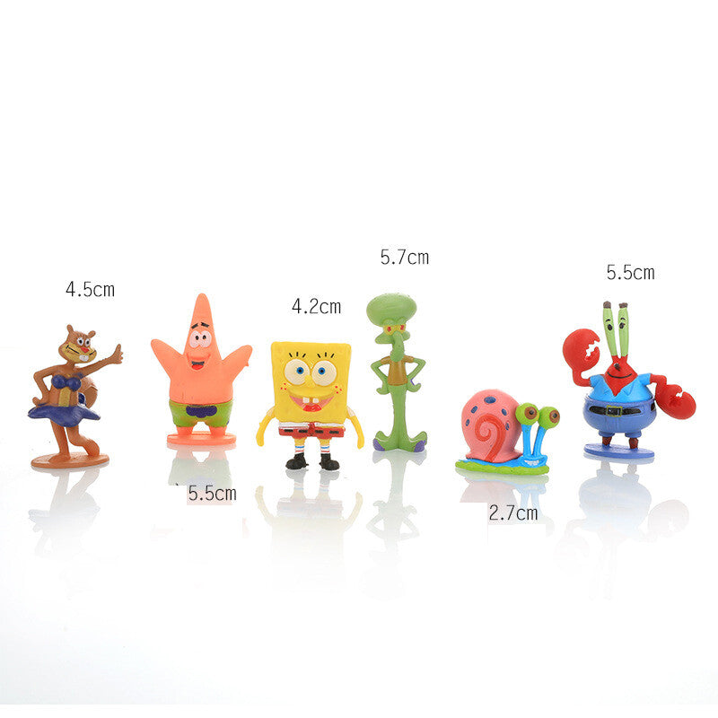11PCS Fish Tank Ornaments Aquarium Decorations Fish Bowls SpongeBob Squarepant – 【6PCS】Different Characters
