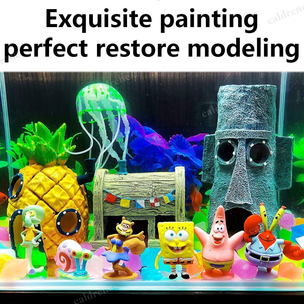 11PCS Fish Tank Ornaments Aquarium Decorations Fish Bowls SpongeBob Squarepant – view 6