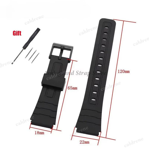 12/14/16/18/20/22Mm Silicone Rubber Strap for Casio W800H A158/168 AE1200/1300 F – view 2