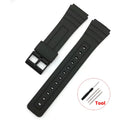 12/14/16/18/20/22Mm Silicone Rubber Strap for Casio W800H A158/168 AE1200/1300 F – Black-Black / 18Mm