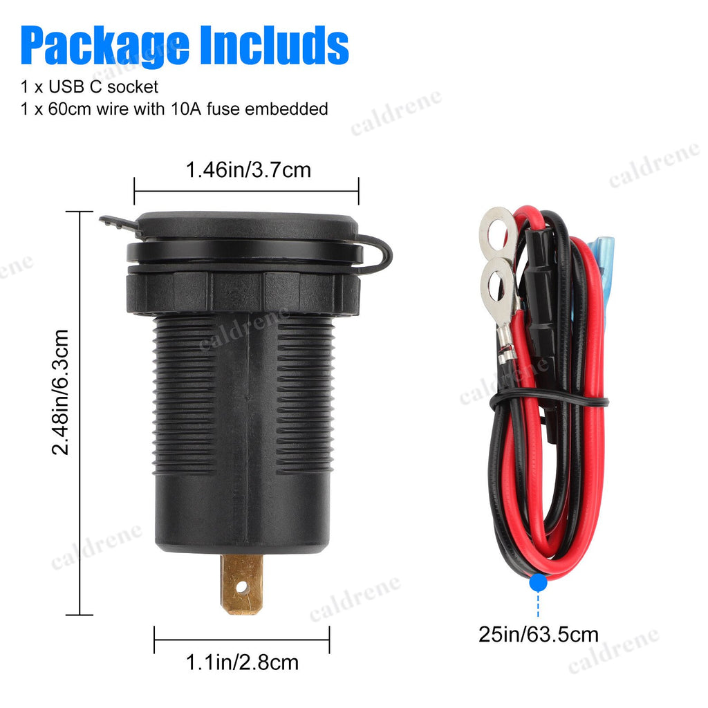 12-24V 3 Port USB-C Fast Car Charger Socket for Boat RV – view 7