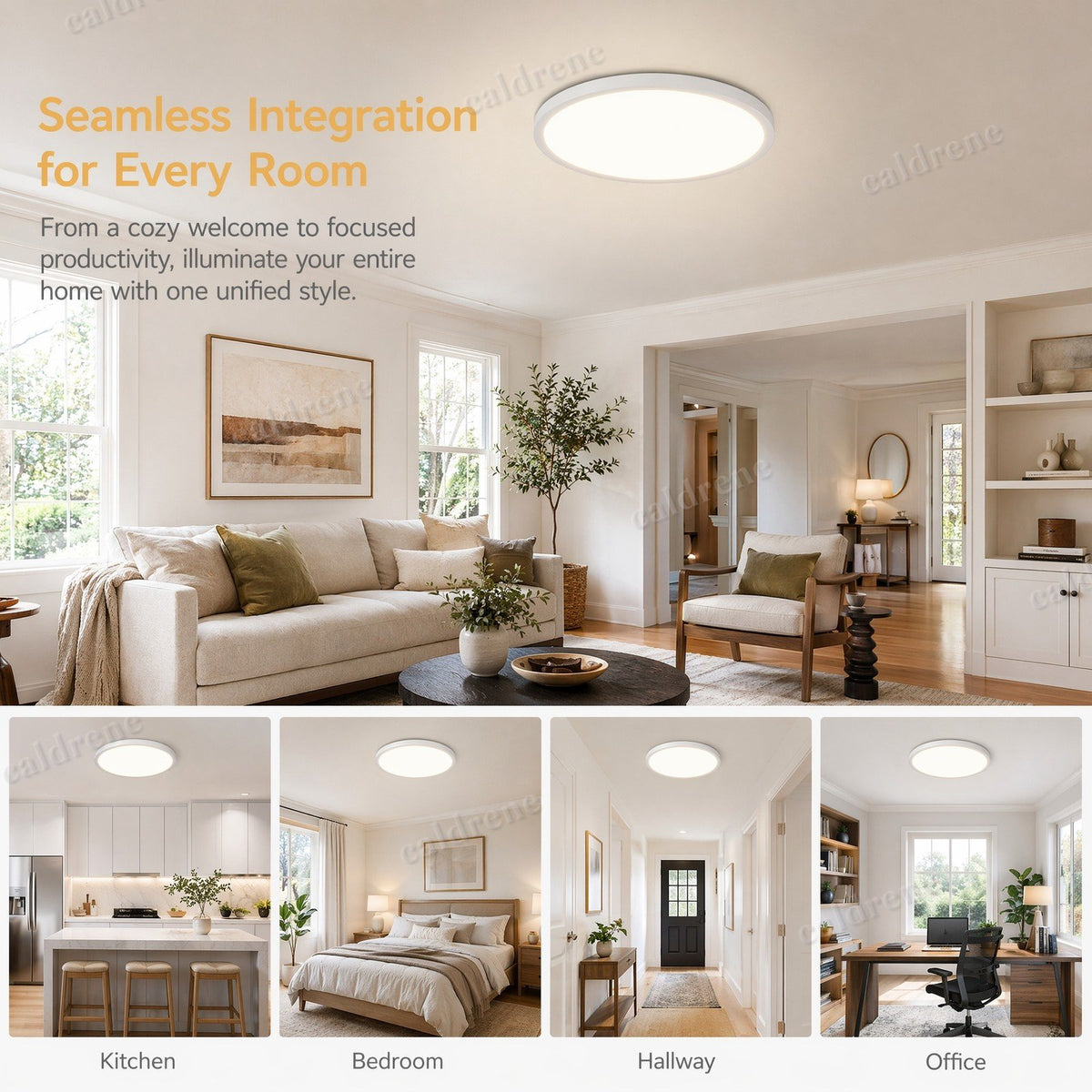 12 Inch 5CCT Dimmable LED Flush Mount Ceiling Lights, 6 Pack – view 2