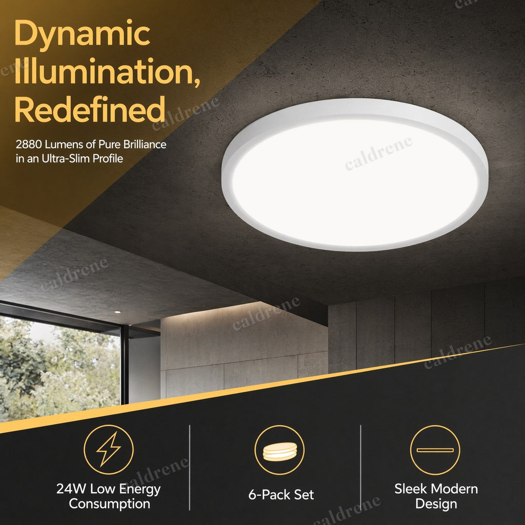 12 Inch 5CCT Dimmable LED Flush Mount Ceiling Lights, 6 Pack – view 3