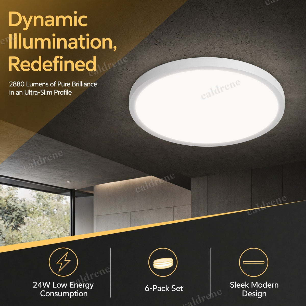 12 Inch 5CCT Dimmable LED Flush Mount Ceiling Lights, 6 Pack – view 3