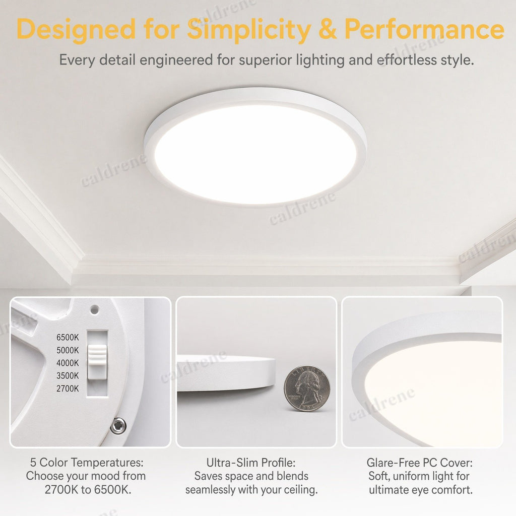 12 Inch 5CCT Dimmable LED Flush Mount Ceiling Lights, 6 Pack – view 4