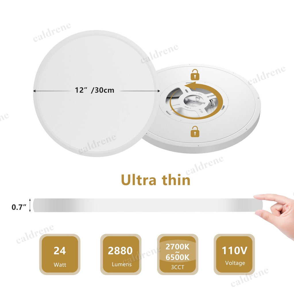 12 Inch 5CCT Dimmable LED Flush Mount Ceiling Lights, 6 Pack – view 5