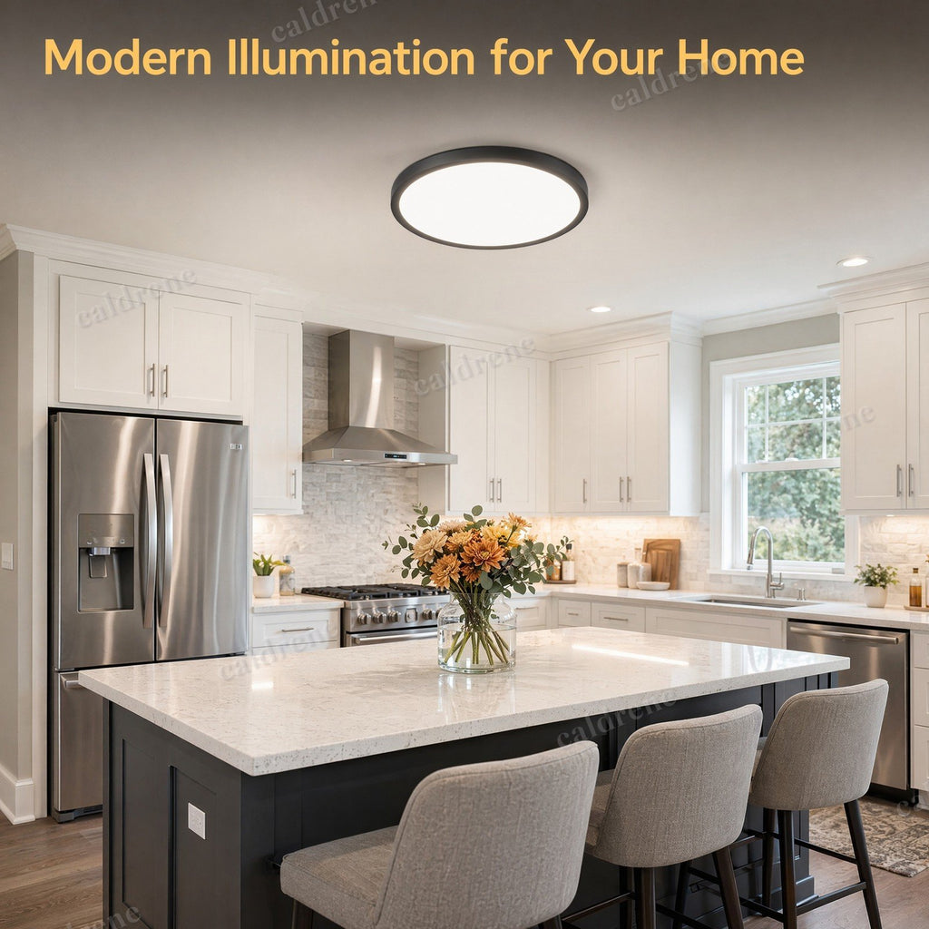 12 Inch 5CCT Dimmable LED Flush Mount Ceiling Lights, Black, 6 Pack – view 2