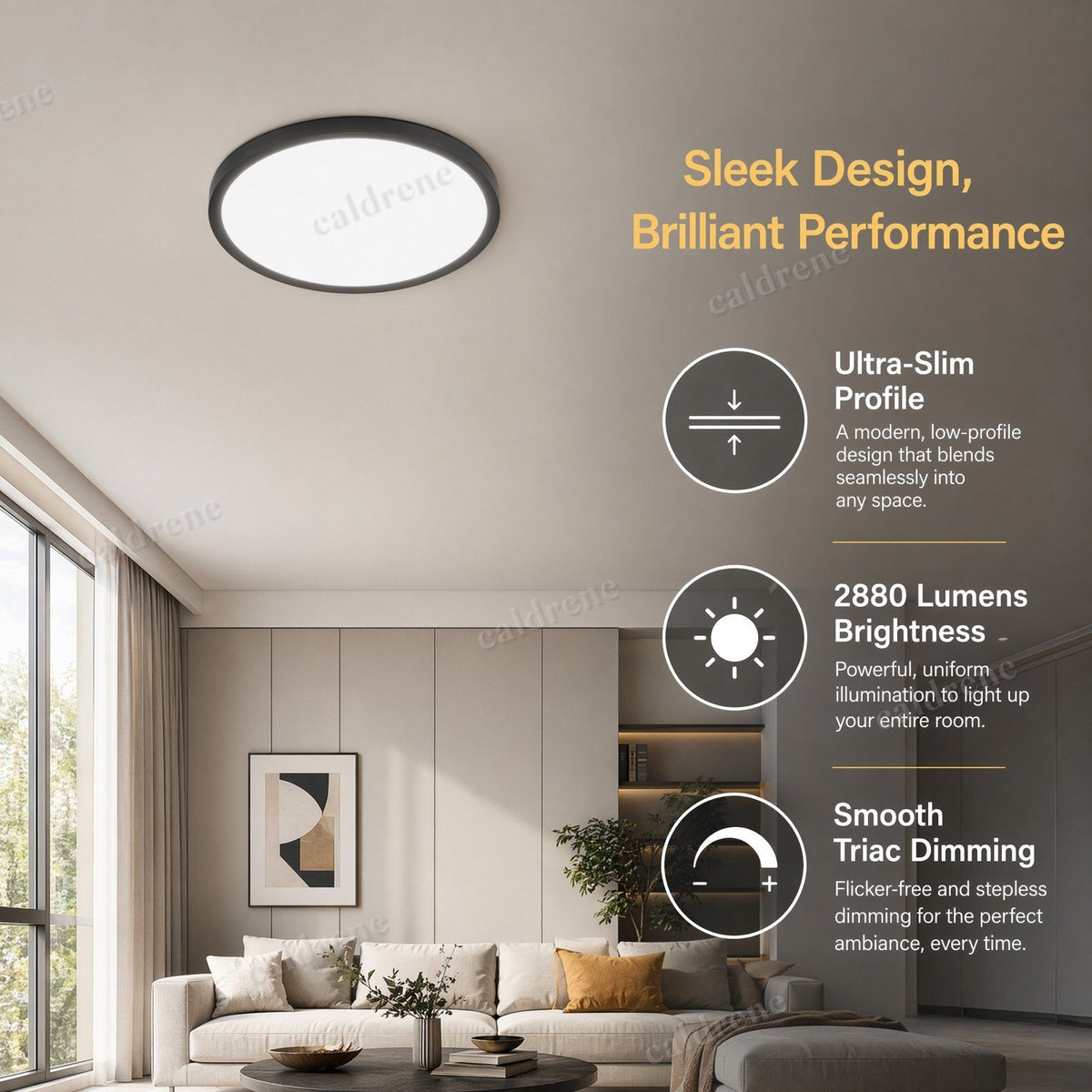 12 Inch 5CCT Dimmable LED Flush Mount Ceiling Lights, Black, 6 Pack – view 4
