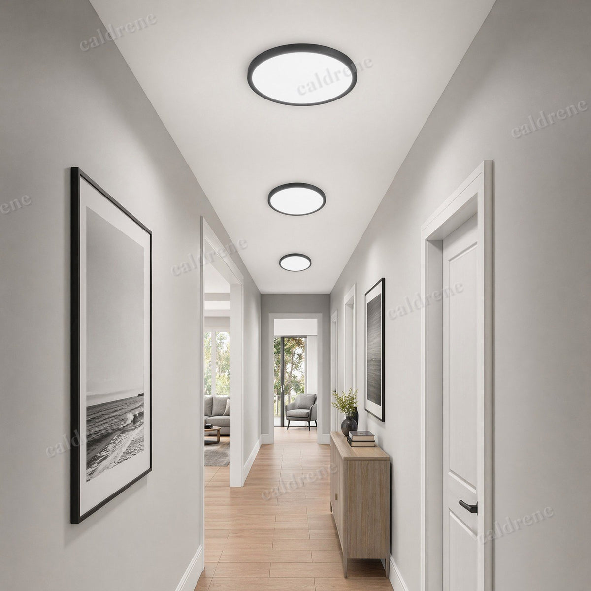 12 Inch 5CCT Dimmable LED Flush Mount Ceiling Lights, Black, 6 Pack – view 6