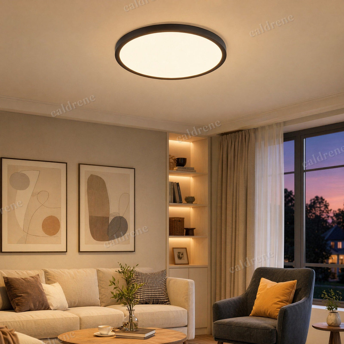 12 Inch 5CCT Dimmable LED Flush Mount Ceiling Lights, Black, 6 Pack – view 8