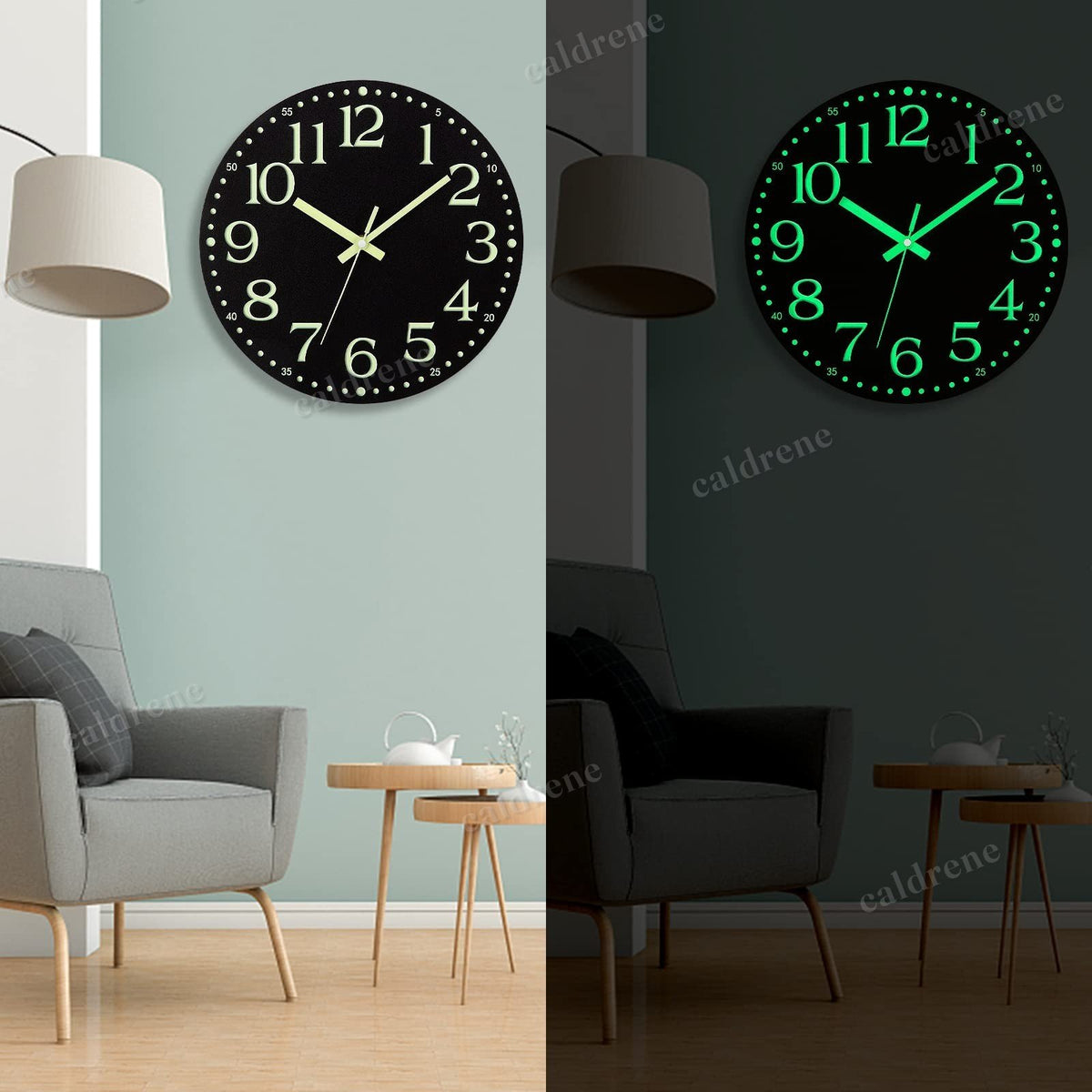 12-Inch Luminous Silent Wall Clock, Glow in the Dark – view 5