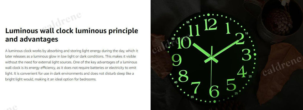 12-Inch Luminous Silent Wall Clock, Glow in the Dark – view 9