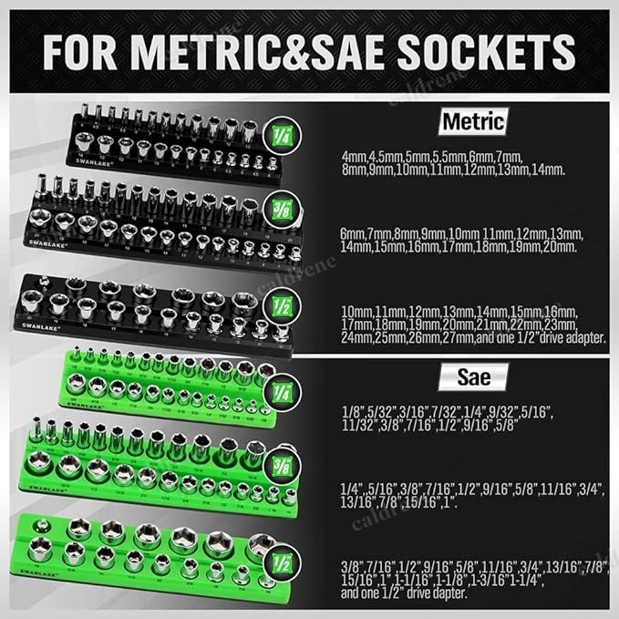 12 Piece Magnetic Socket Organizer Holder, SAE and Metric – view 5