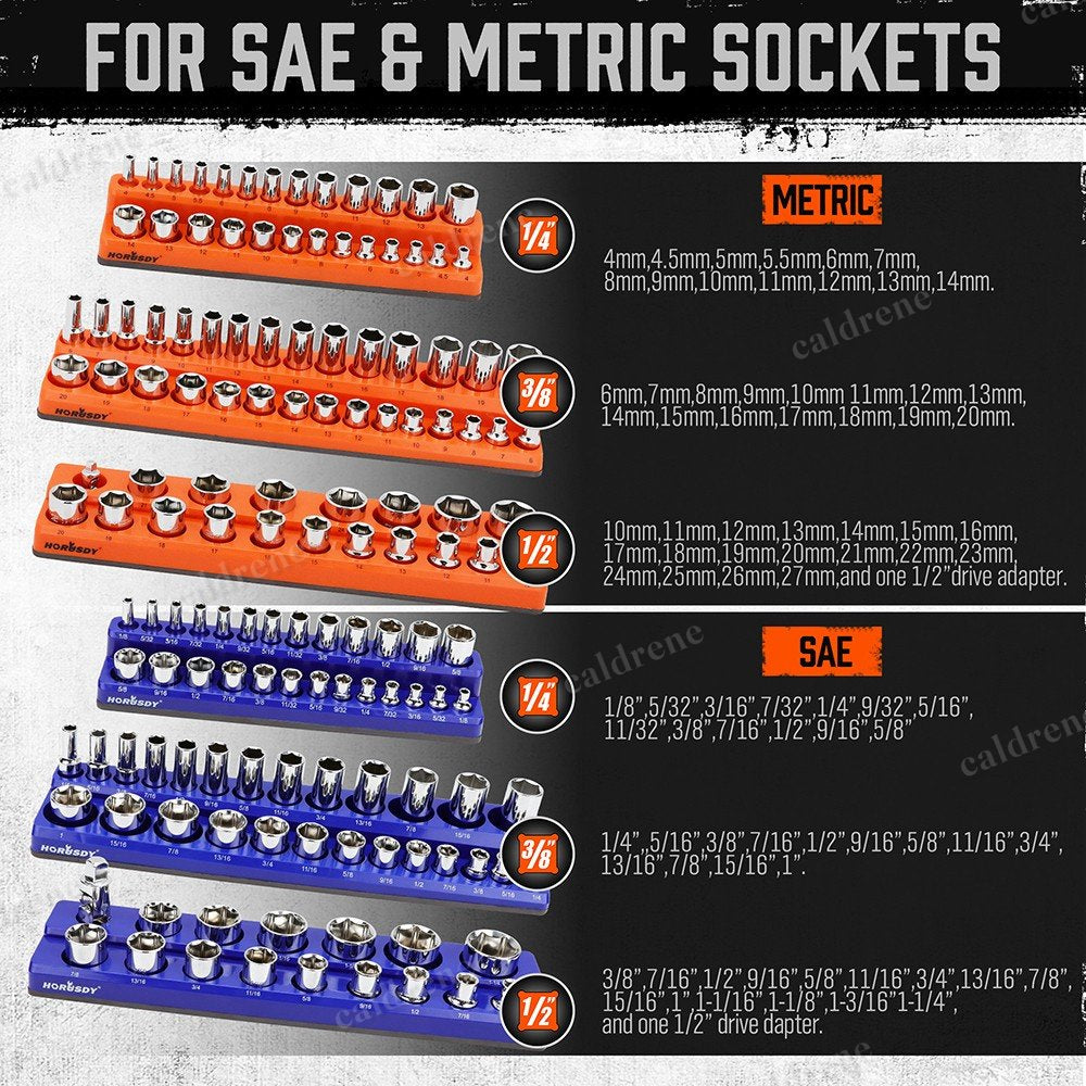 12 Piece Magnetic Socket Organizer Holder, SAE and Metric – view 6