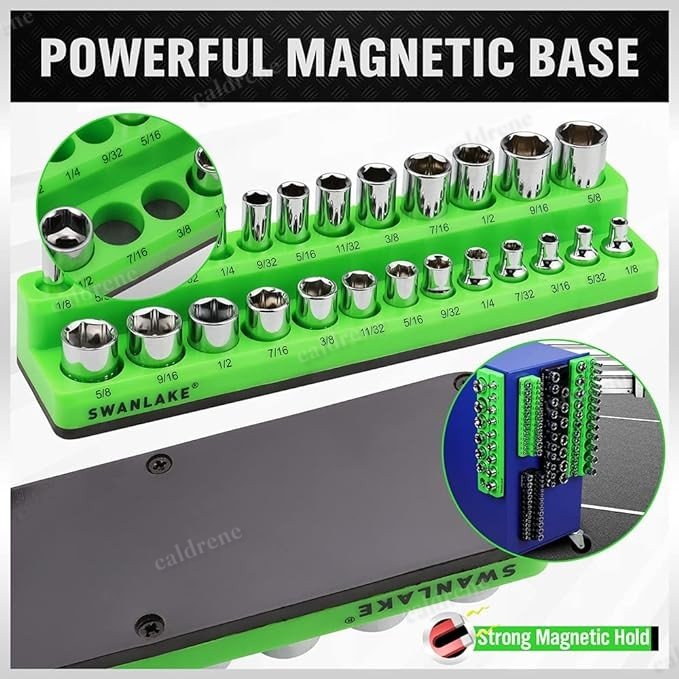 12 Piece Magnetic Socket Organizer Holder, SAE and Metric – view 7